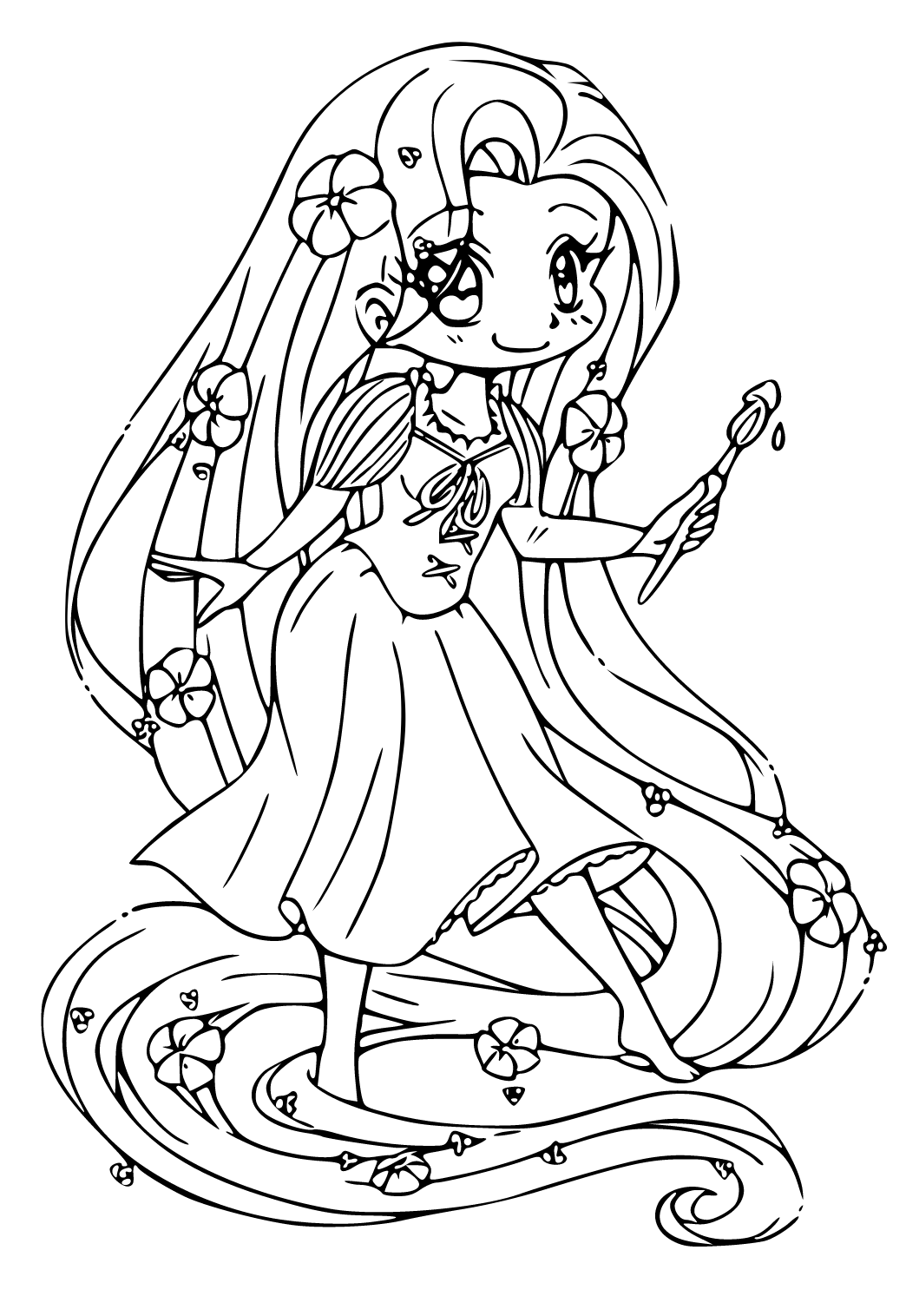 82+ Easy Barbie Rapunzel Coloring Pages Printable