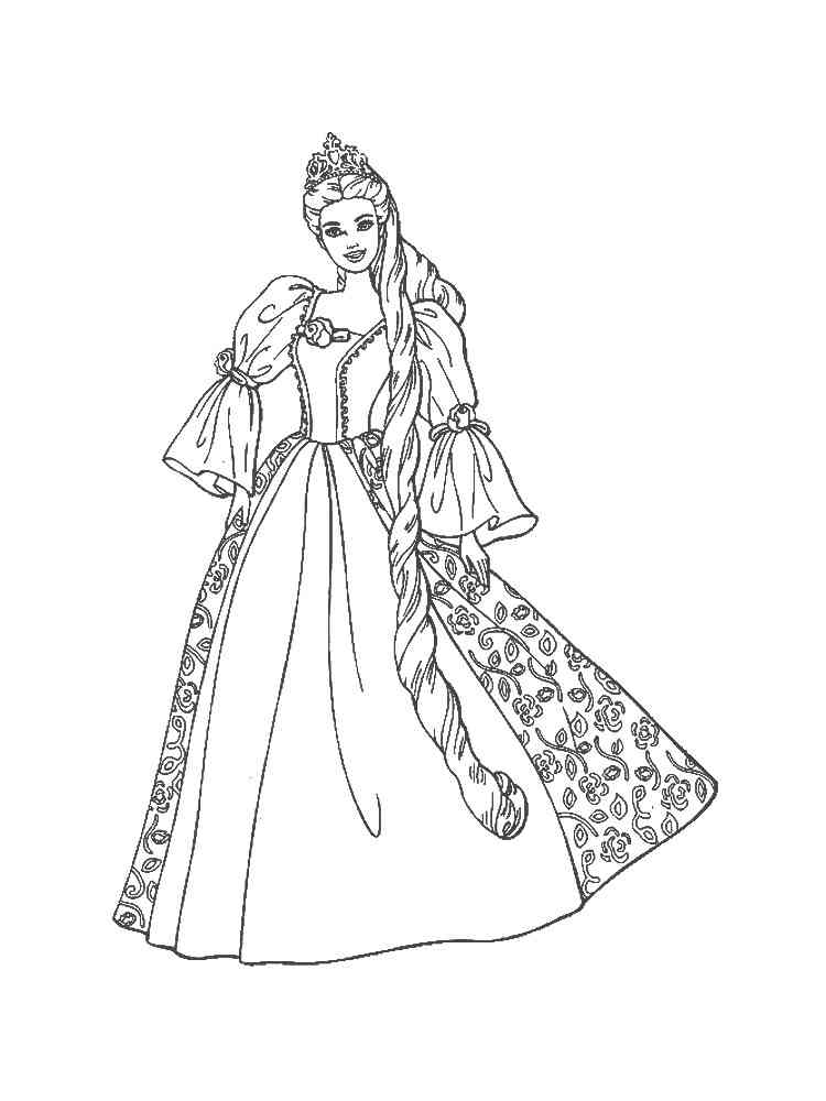 88+ Easy Barbie Rapunzel Coloring Pages Printable