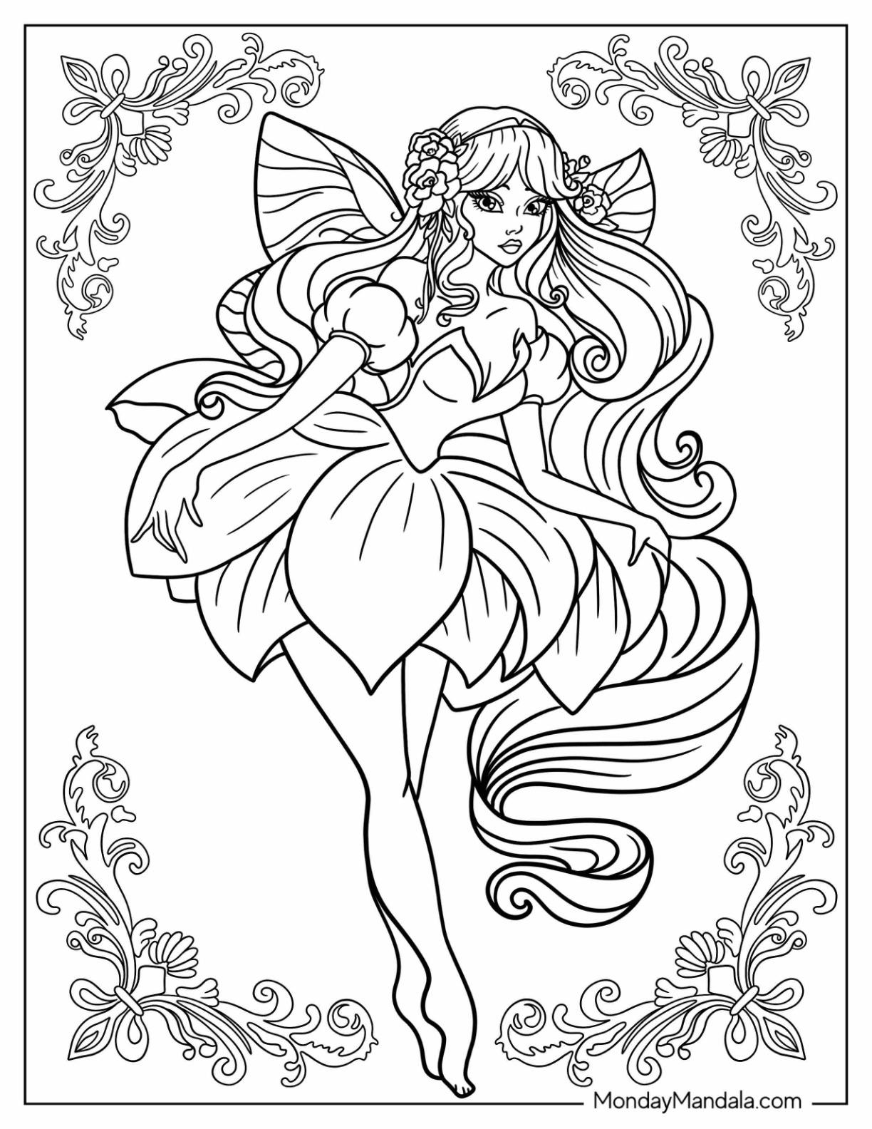 34+ Lovely Fairy Coloring Pages Art