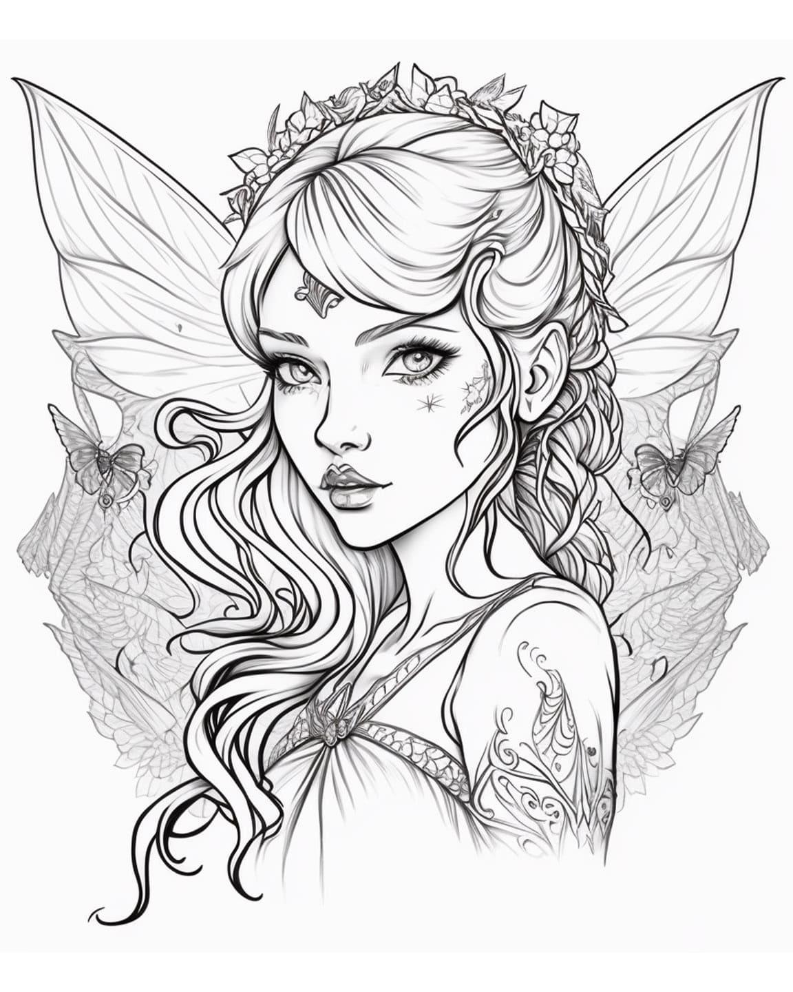 36+ Trendy Fairy Coloring Pages for Kids and Adult