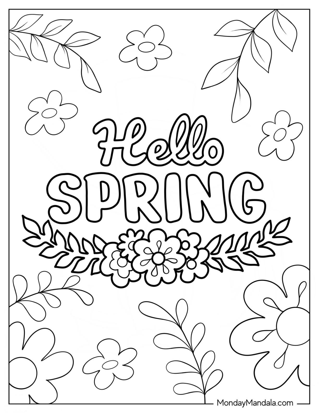 42+ Cheerful Spring Coloring Pages Free Printable