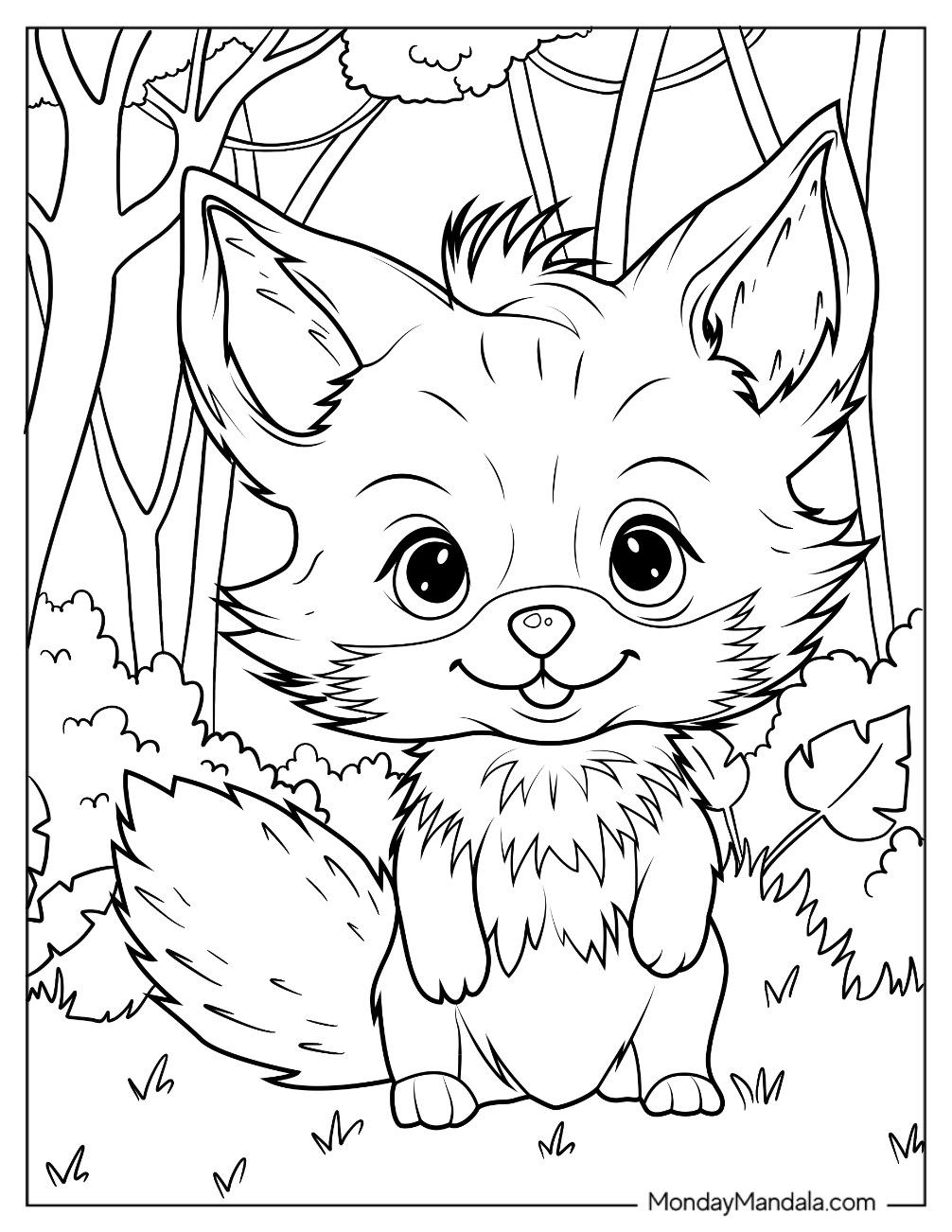 42+ Relaxing Fox Coloring Pages Download FREE