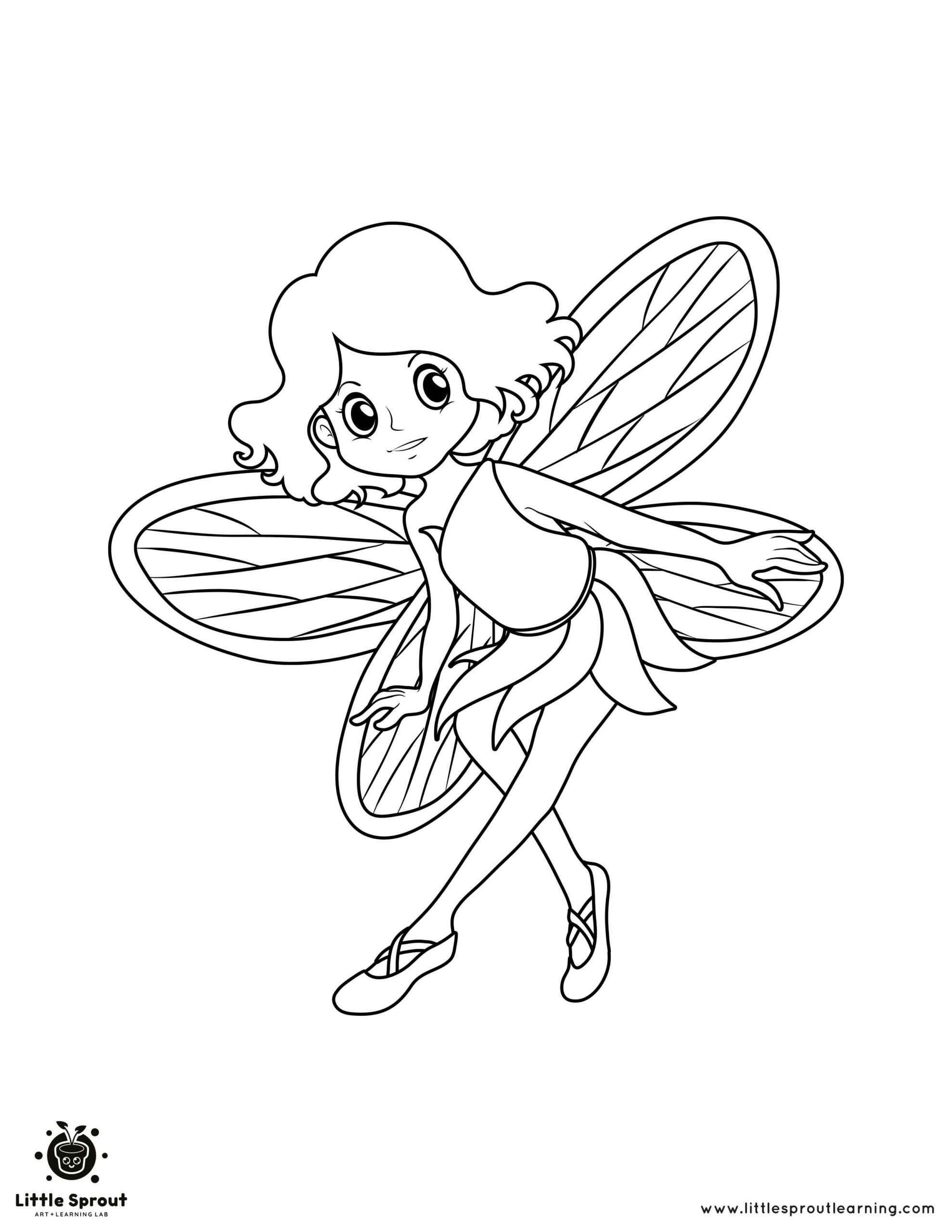 32+ New Fairy Coloring Pages for Kids