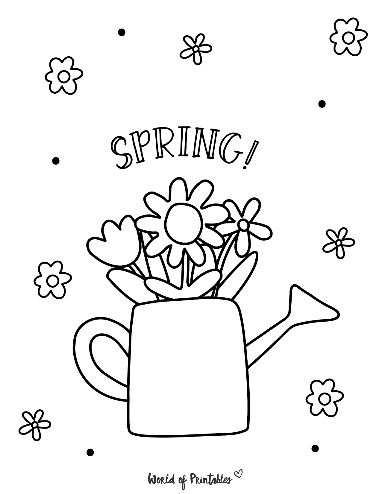 48+ Simple Spring Coloring Pages for Kids