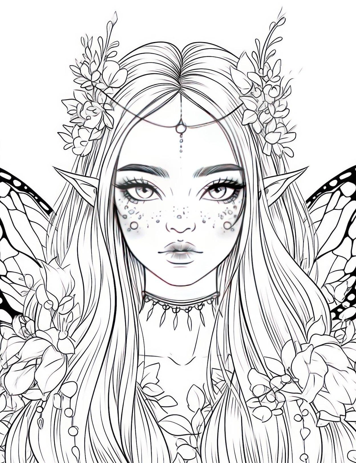 49+ Creative Fairy Coloring Pages Printable Sheets