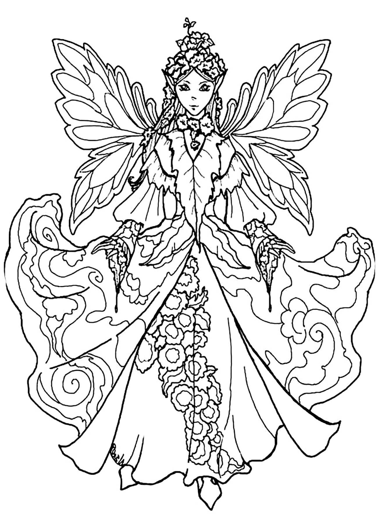 38+ Whimsical Fairy Coloring Pages Download FREE