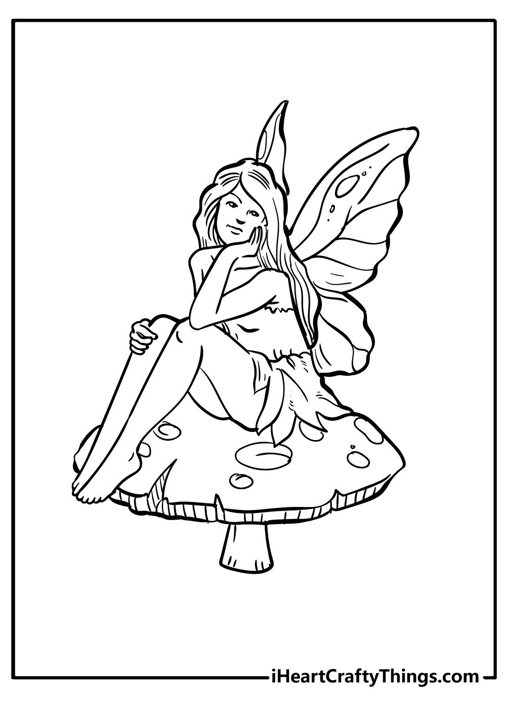 38+ Cute Fairy Coloring Pages Detailed