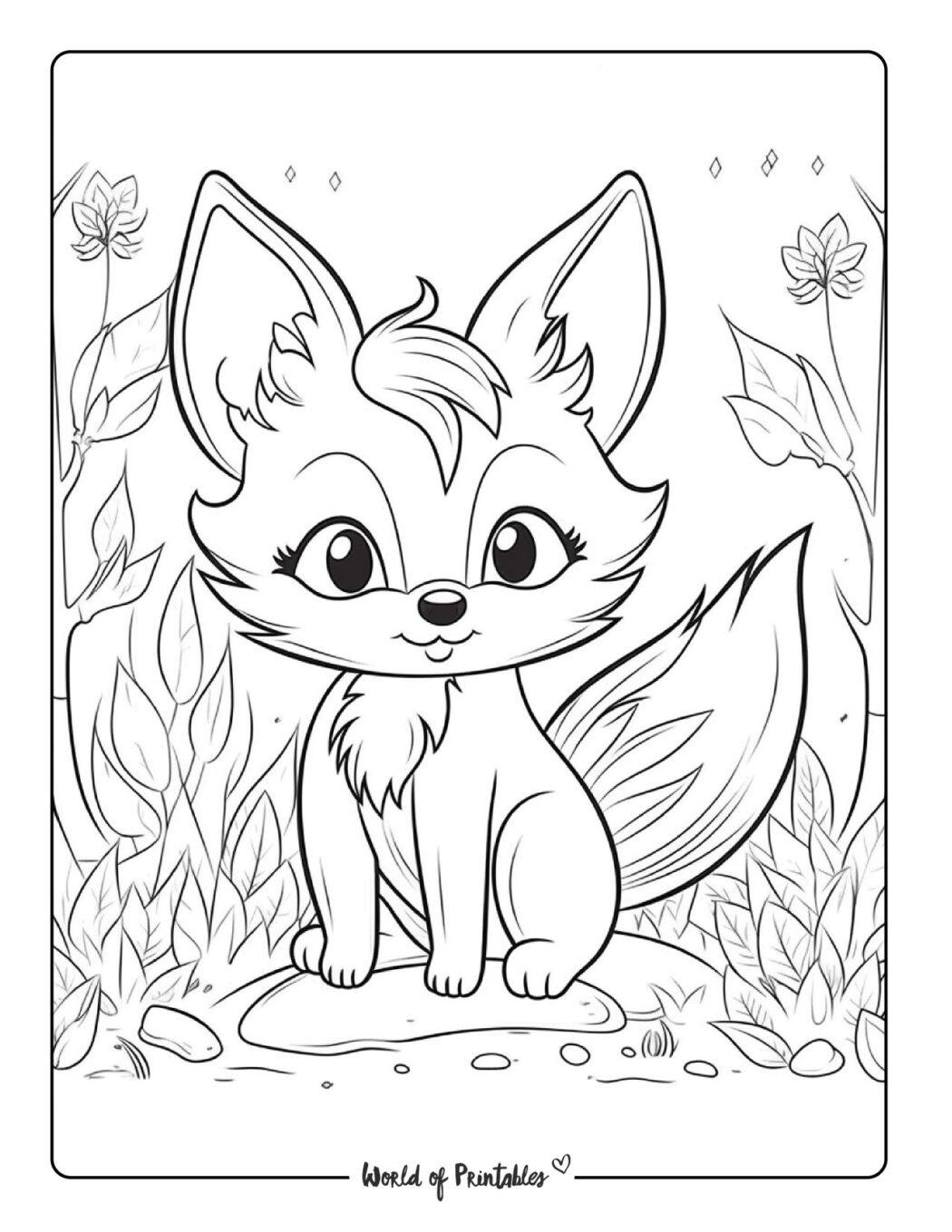 39+ Unique Fox Coloring Pages for Kids