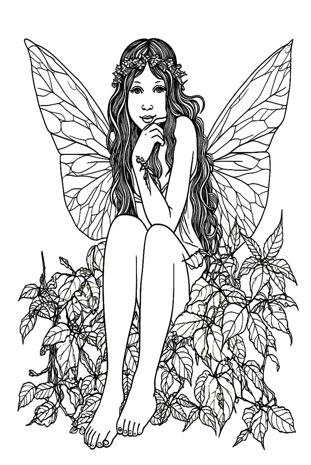 30+ Relaxing Fairy Coloring Pages Detailed