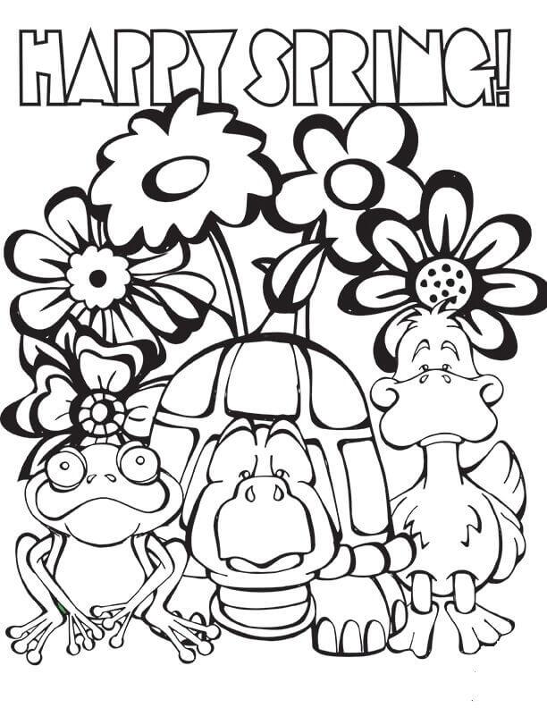 31+ Inspiring Spring Coloring Pages with Simple Outline