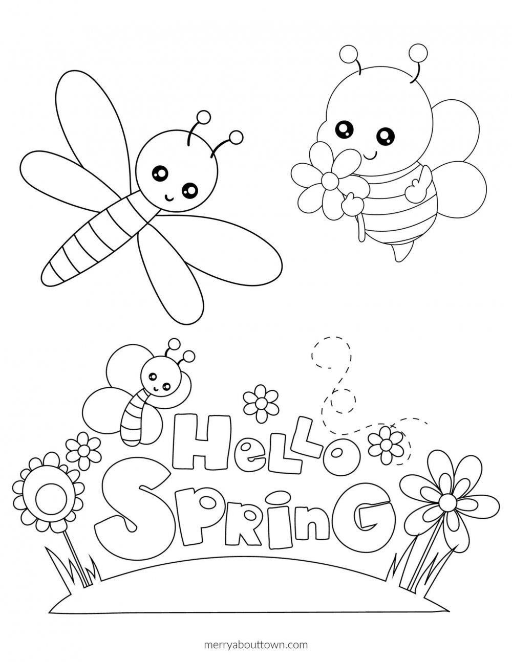 40+ Interactive Spring Coloring Pages Easy