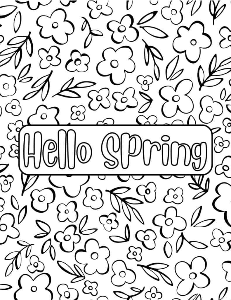 50+ Easy Spring Coloring Pages Easy