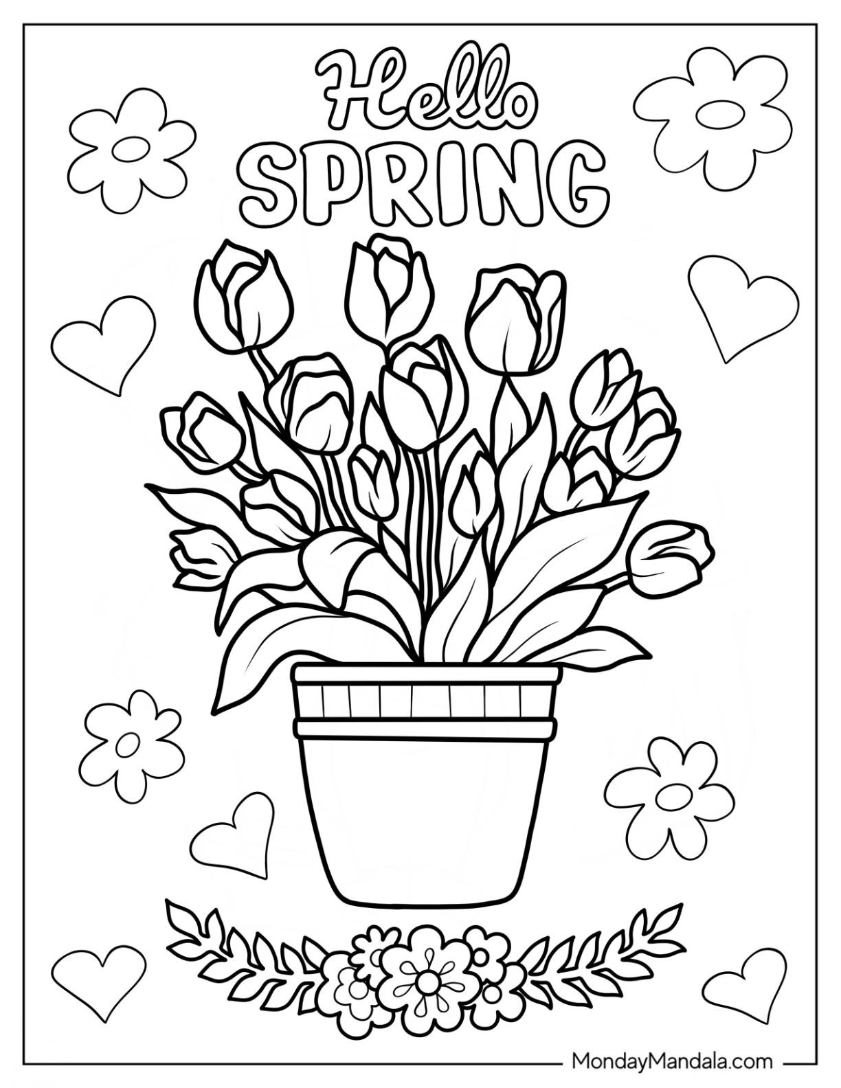 42+ Top Spring Coloring Pages Archives