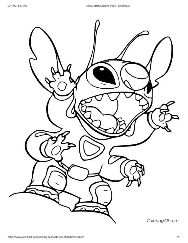 50+ Creative Angry Stitch Coloring Pages Easy Kids