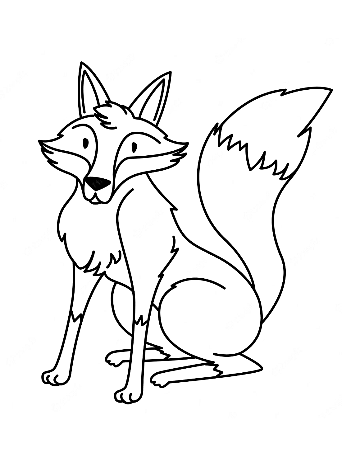 32+ Easy Fox Coloring Pages Free Printable