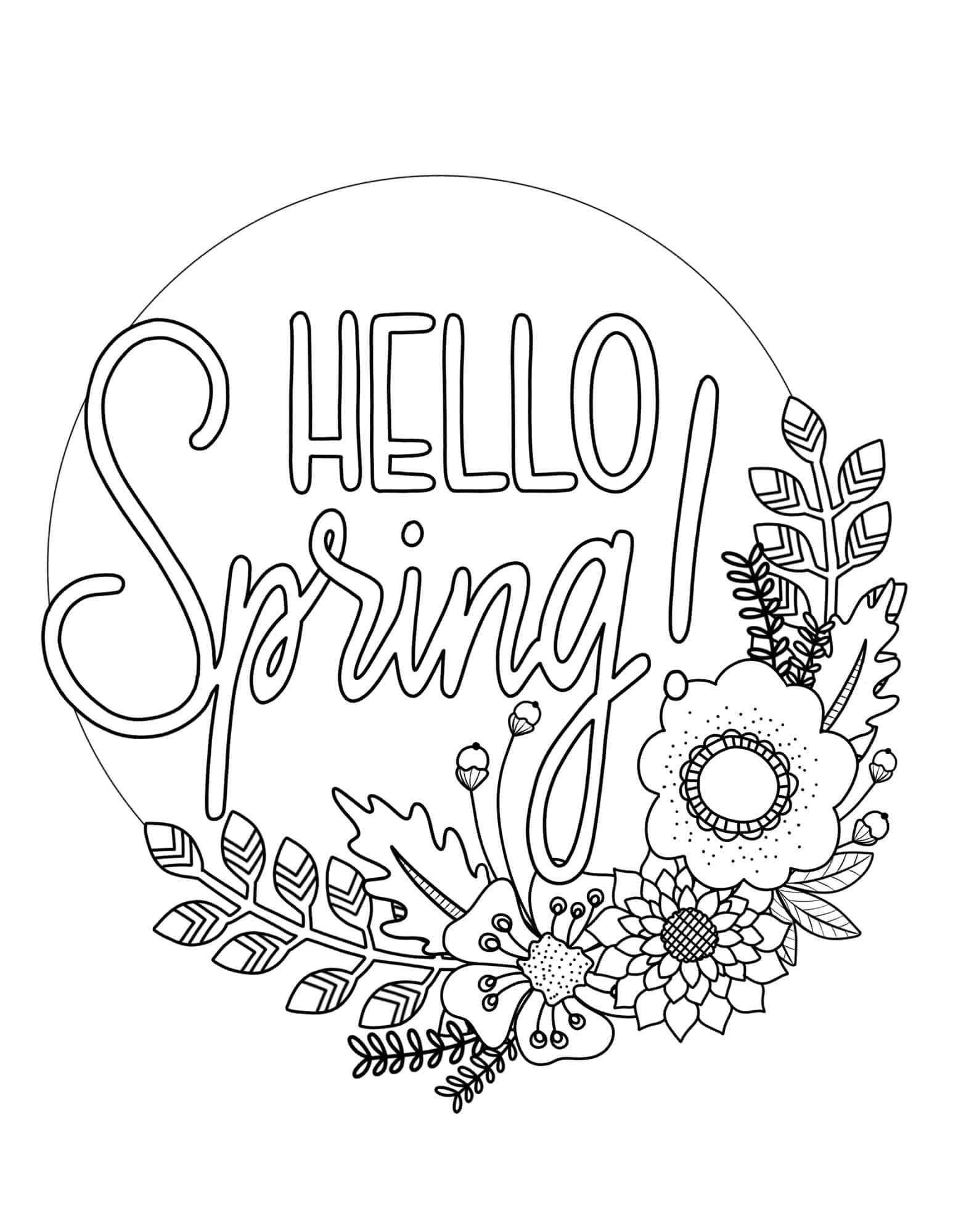 48+ Funtastic Spring Coloring Pages Easy