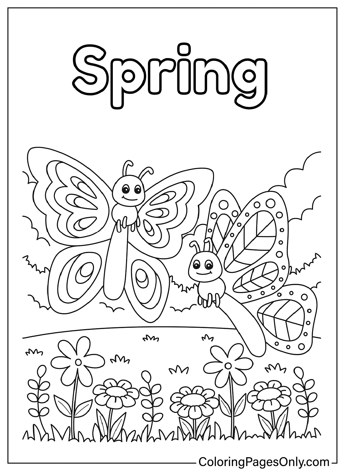 33+ Happy Spring Coloring Pages Detailed