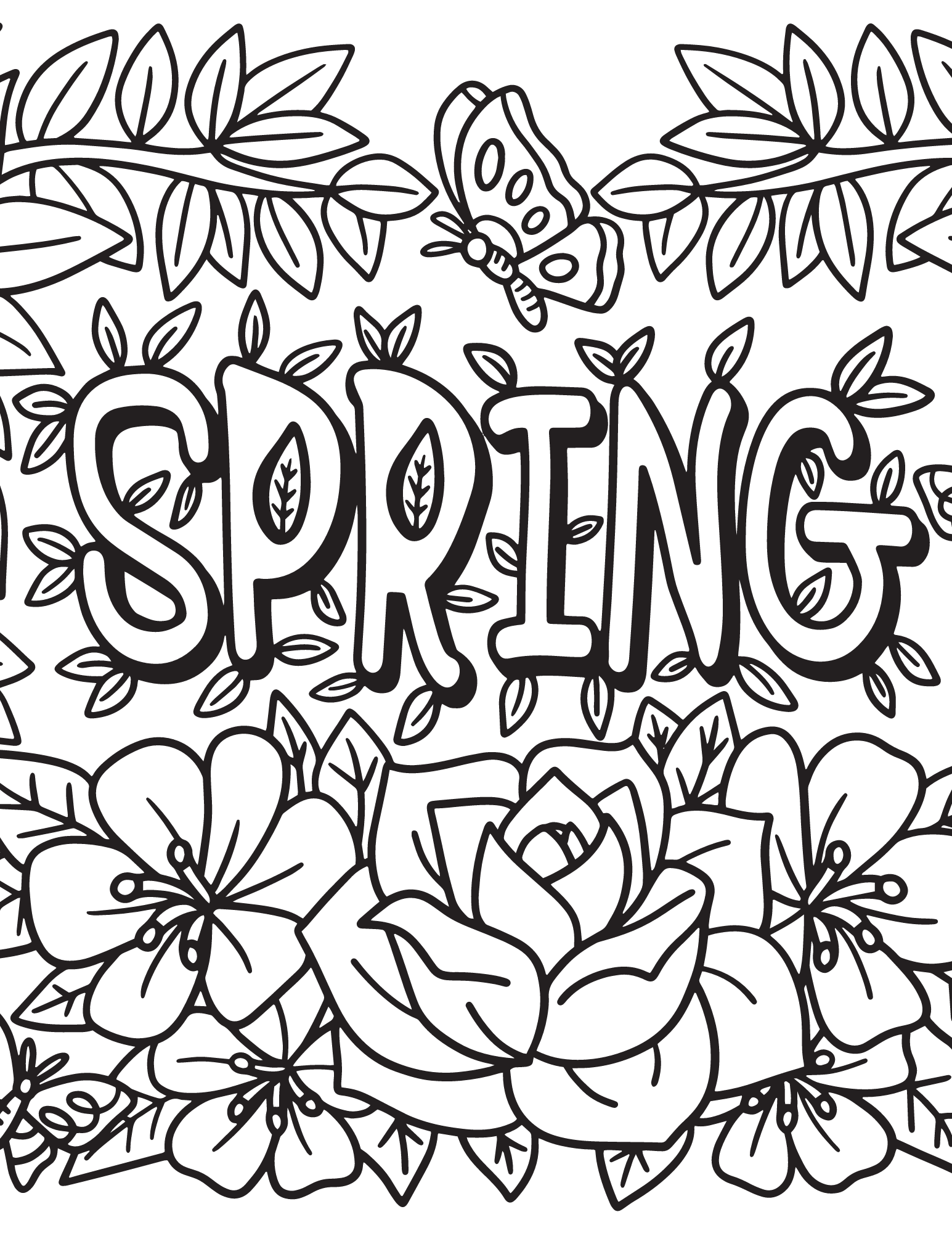 35+ Amazing Spring Coloring Pages Easy