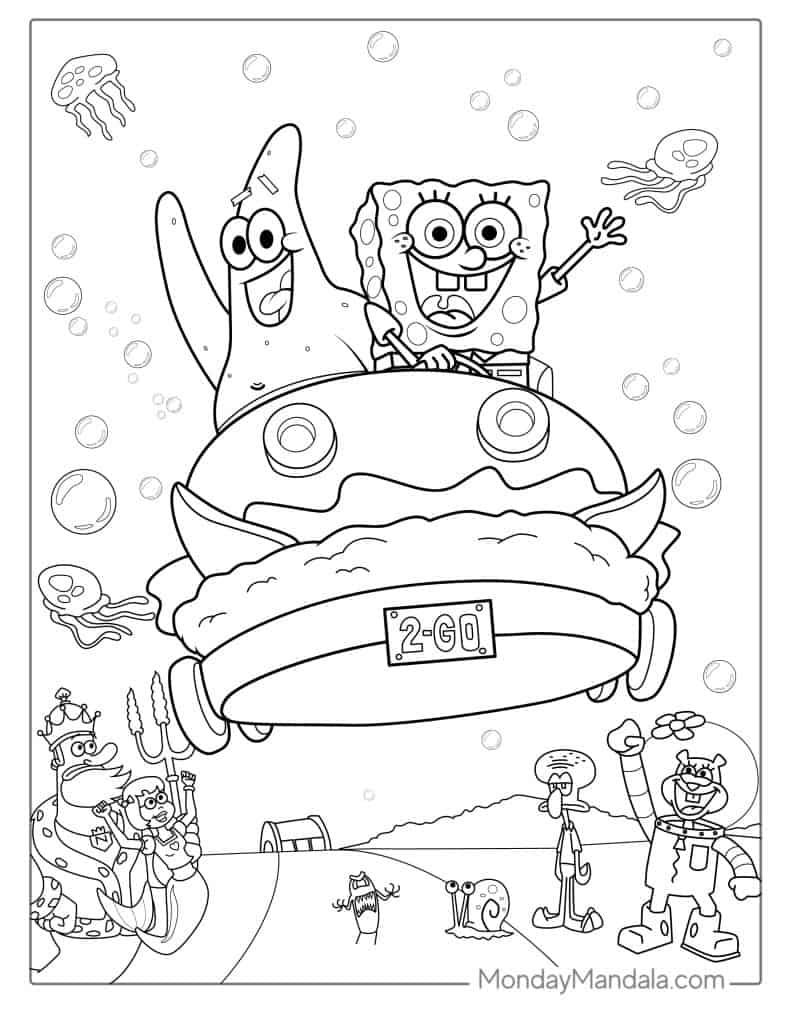 34+ Cute Spongebob Coloring Pages for Educational