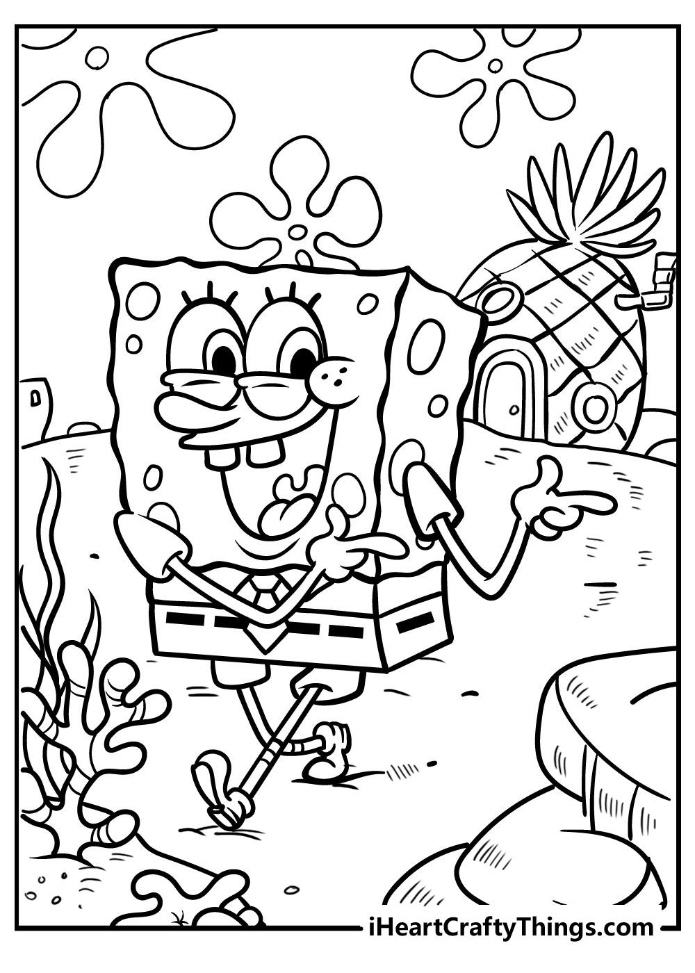 44+ Aesthetic Spongebob Coloring Pages Easy Kids