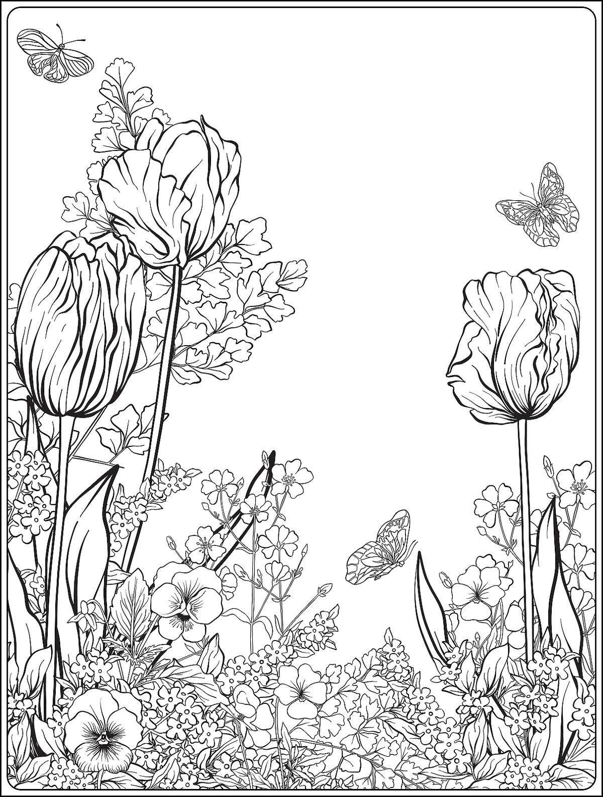 30+ Easy Spring Coloring Pages Ideas