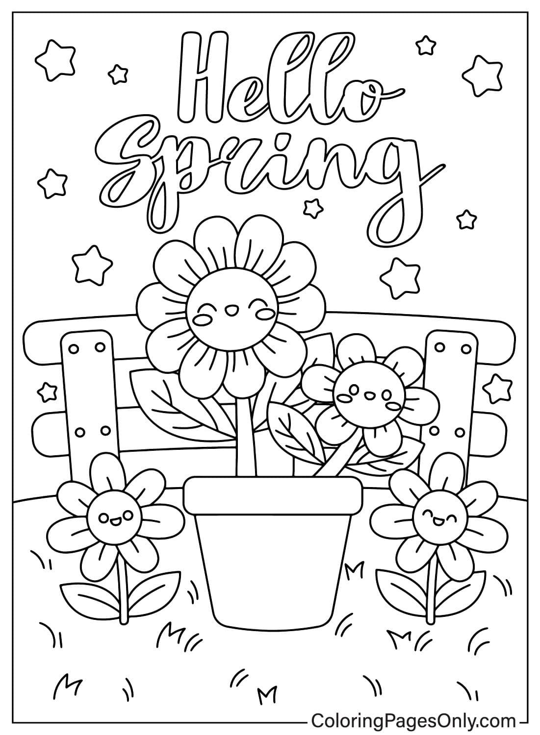 35+ Cheerful Spring Coloring Pages Cute