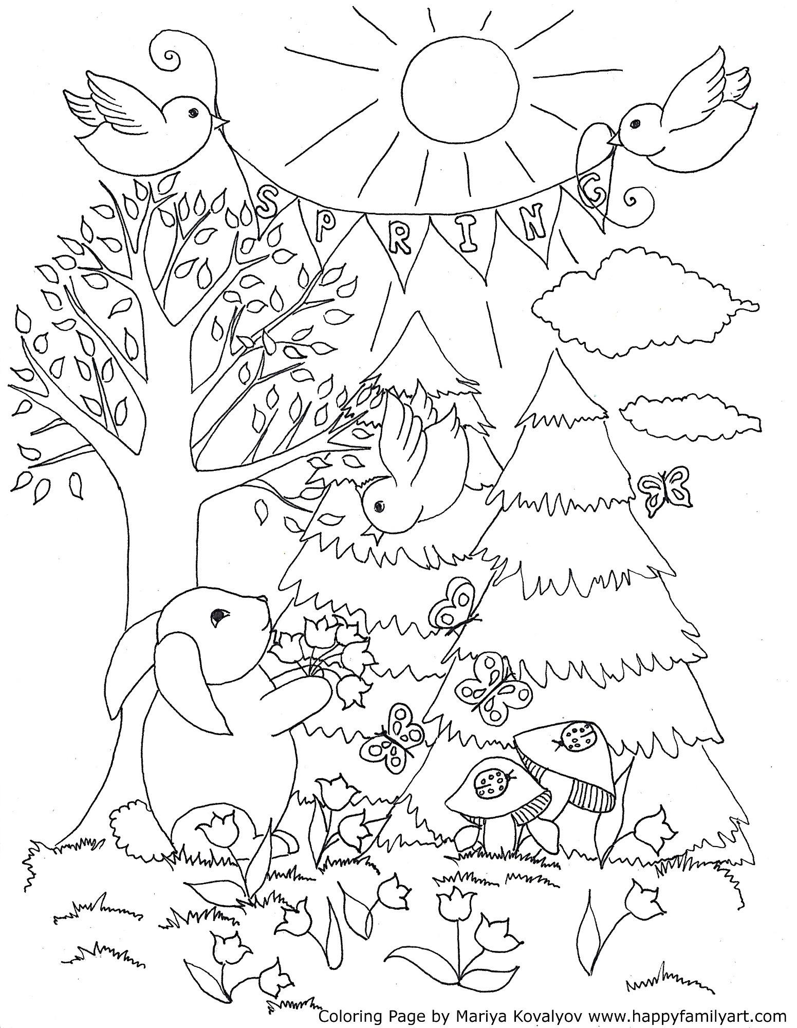 35+ Relaxing Spring Coloring Pages Free Printable