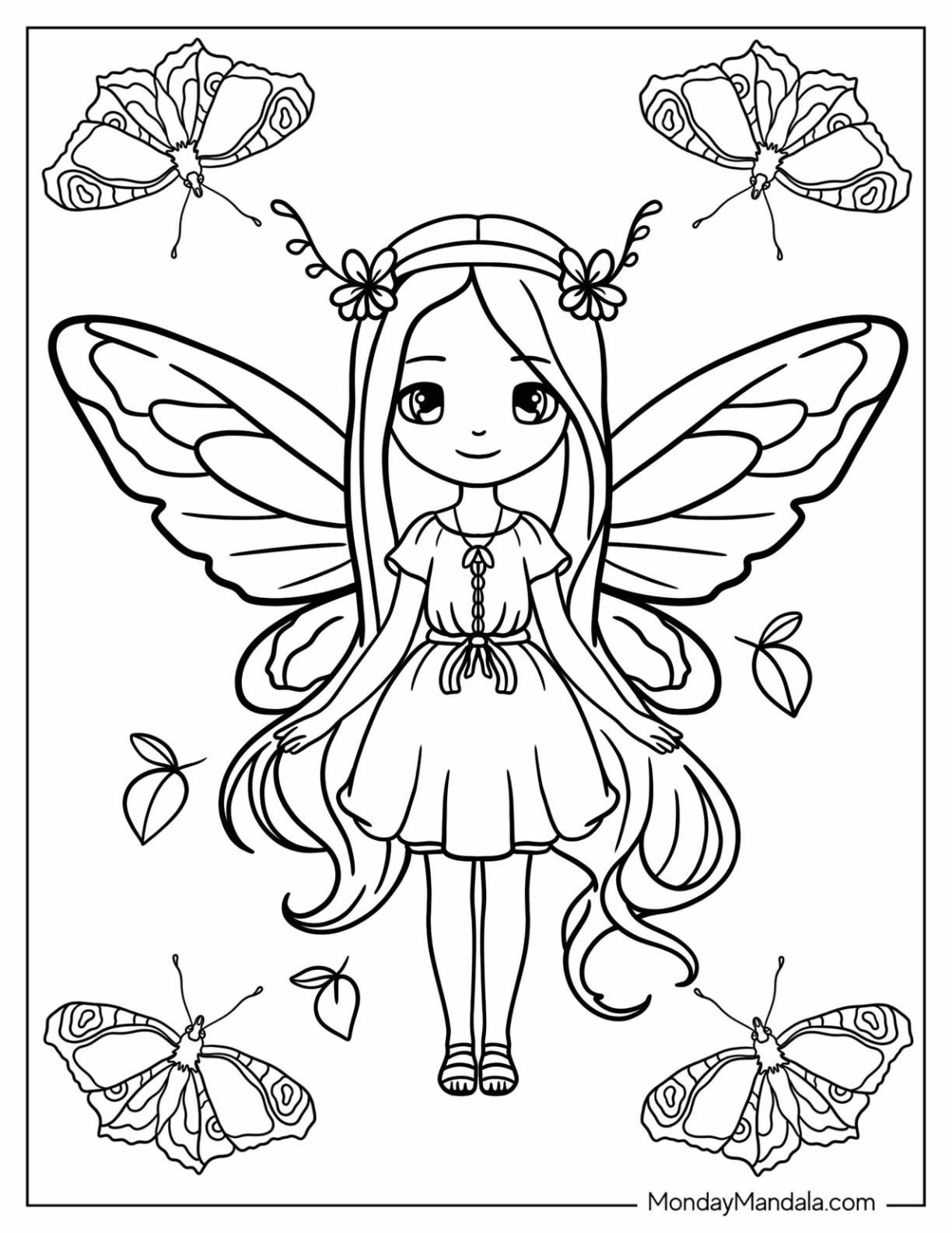 47+ Inspiring Fairy Coloring Pages Printable Sheets