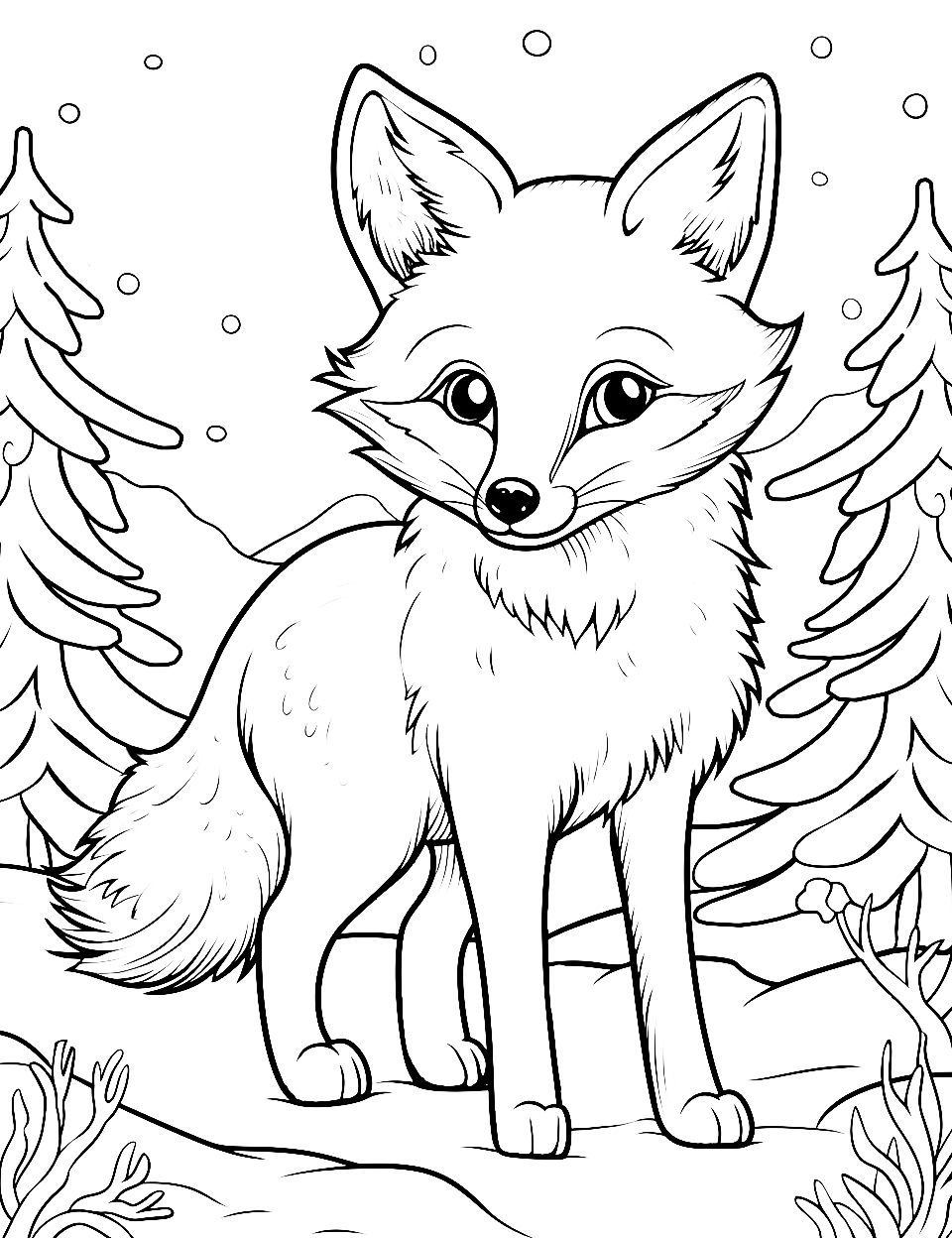 43+ New Fox Coloring Pages Realistic