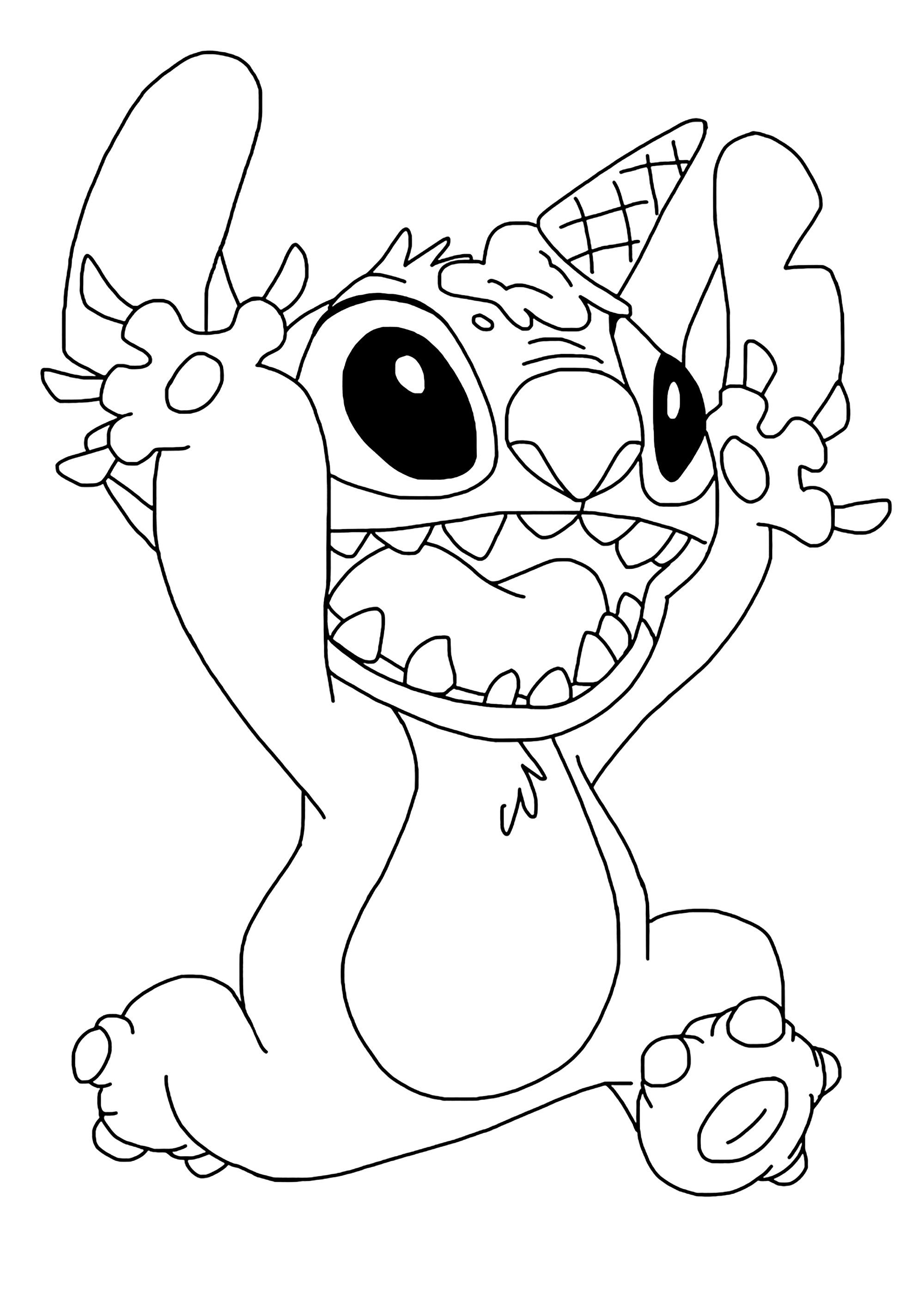 48+ Funtastic Angry Stitch Coloring Pages Easy Kids