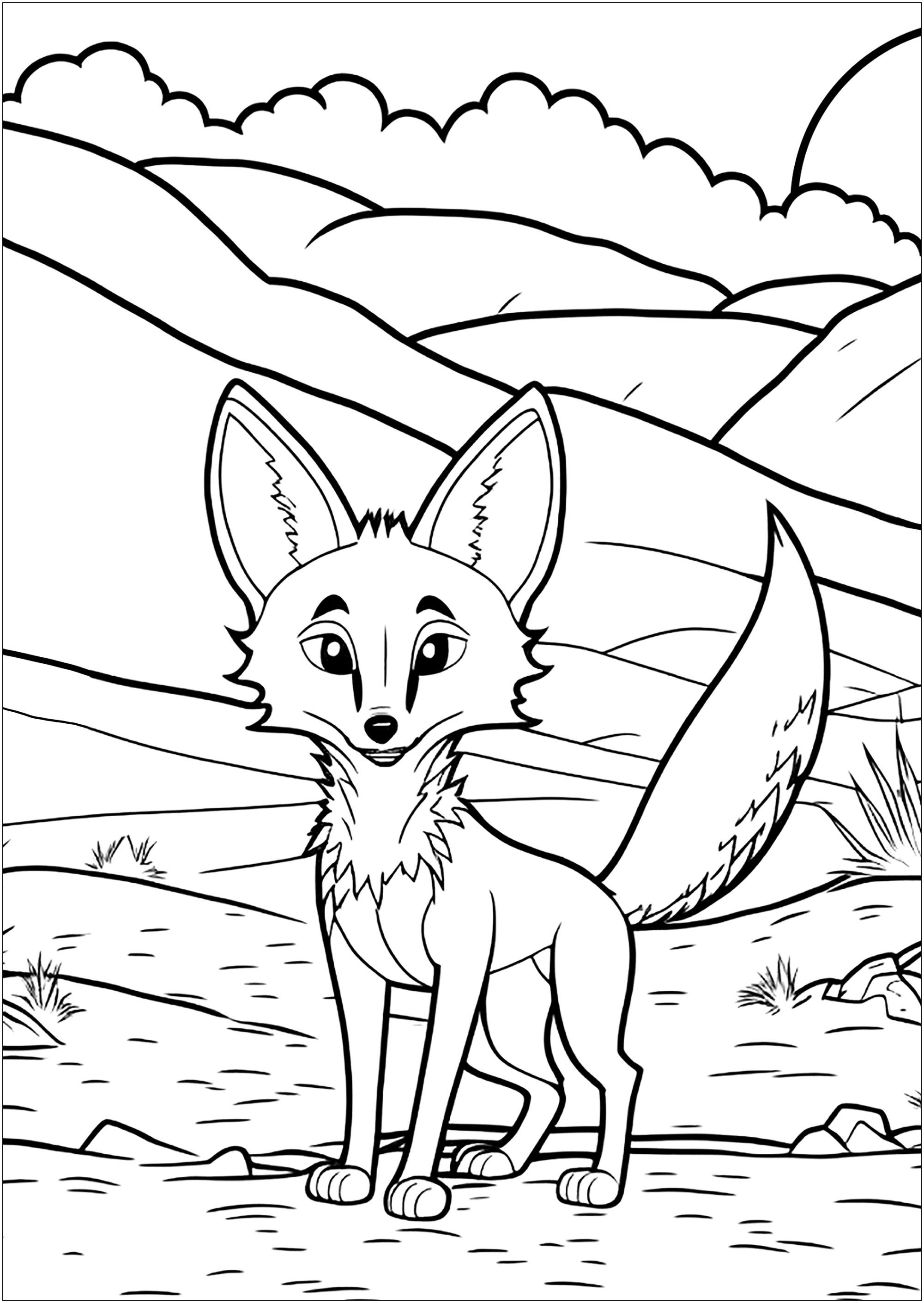 42+ Simple Fox Coloring Pages Art