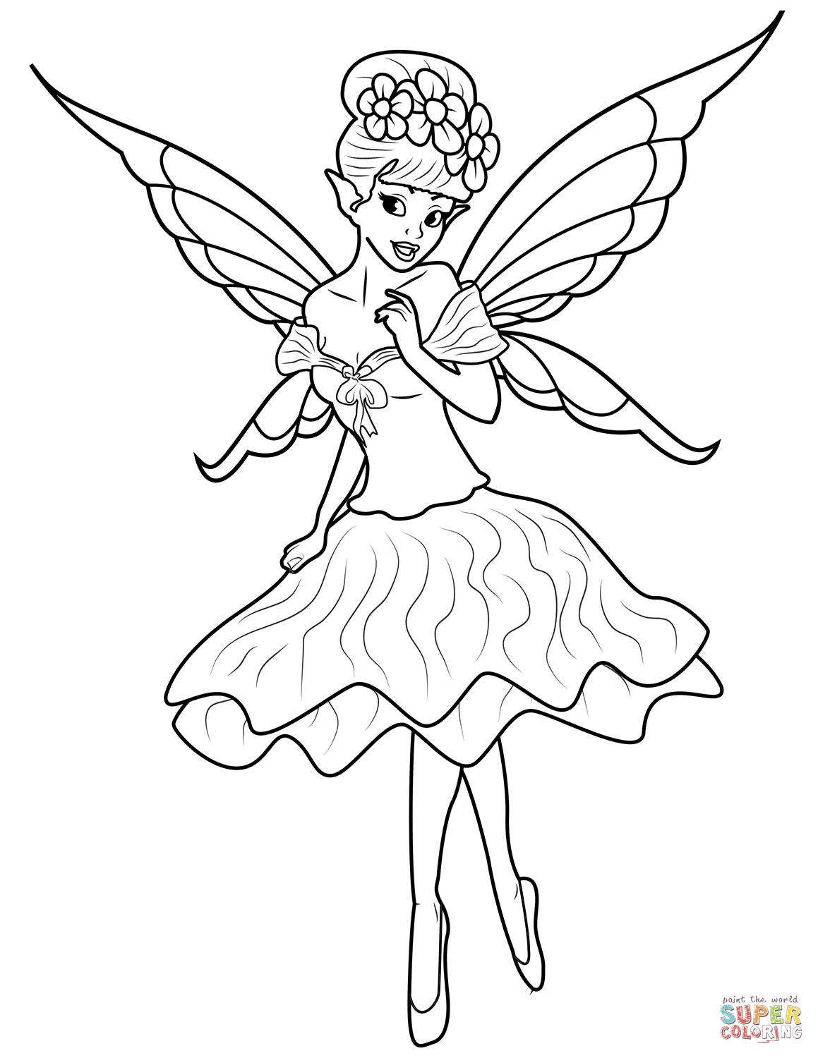 42+ Colorful Fairy Coloring Pages Art