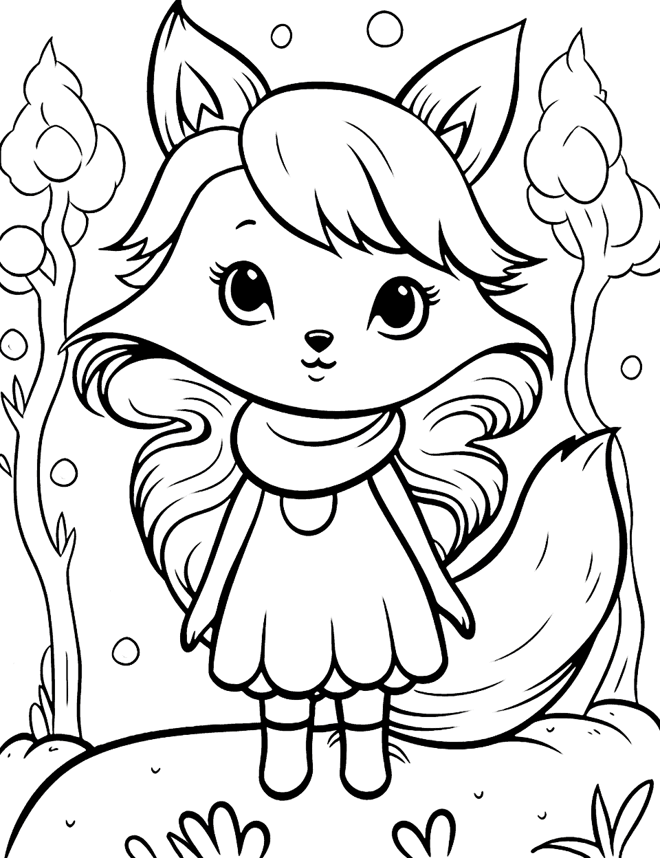 47+ Relaxing Fox Coloring Pages for Kids