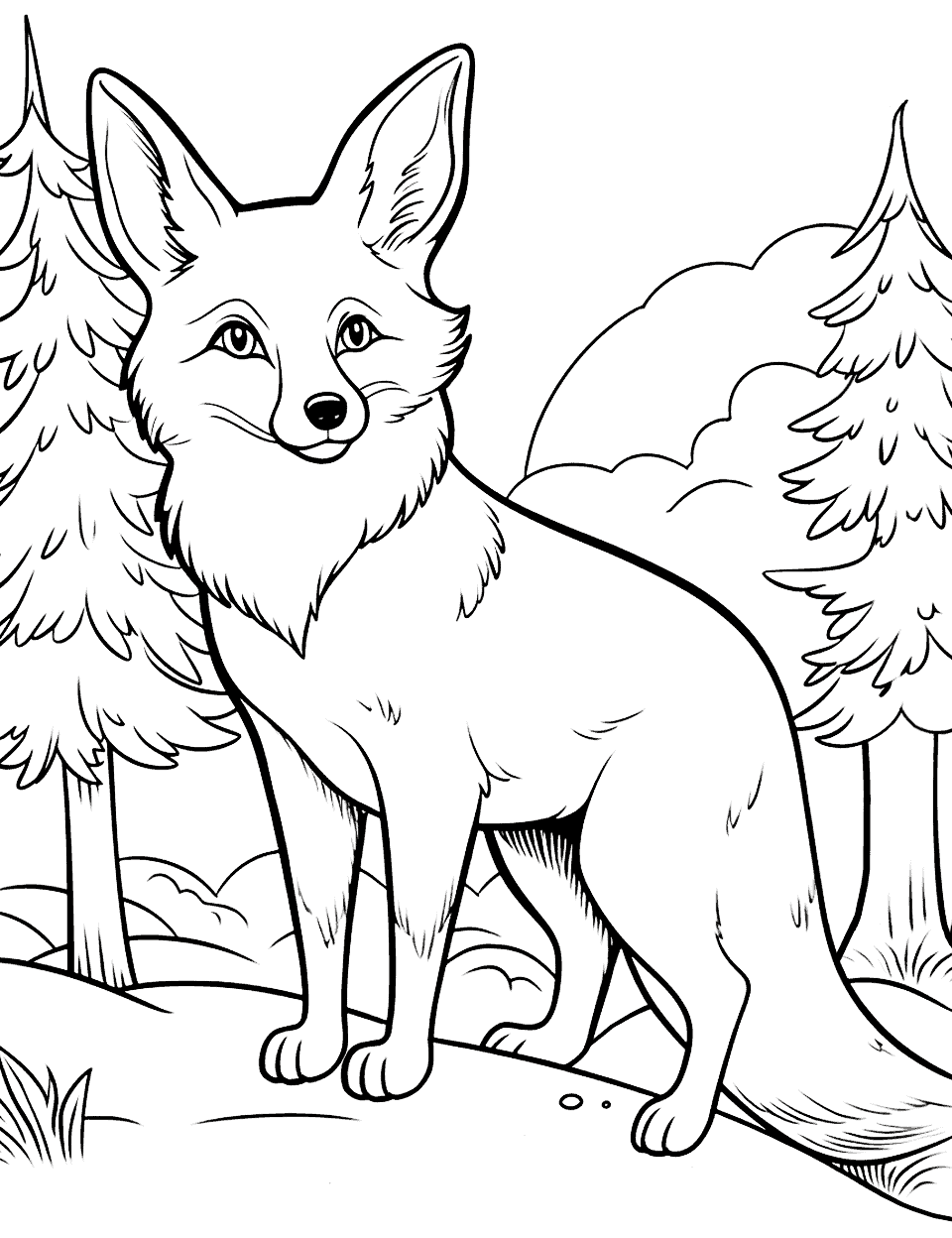 45+ Realistic Fox Coloring Pages Cute