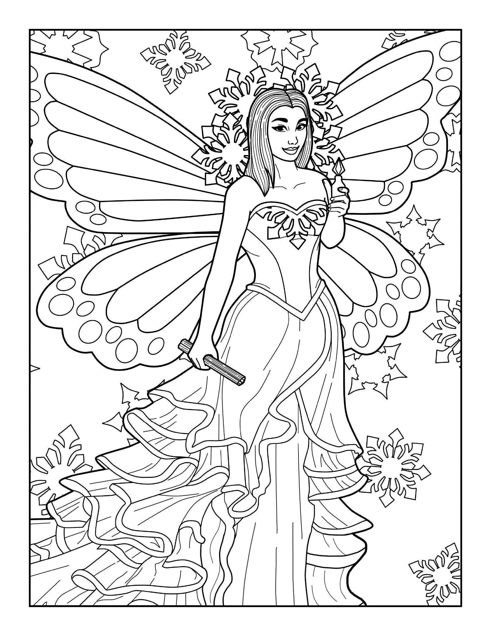 43+ Detailed Fairy Coloring Pages for Kids and Adult