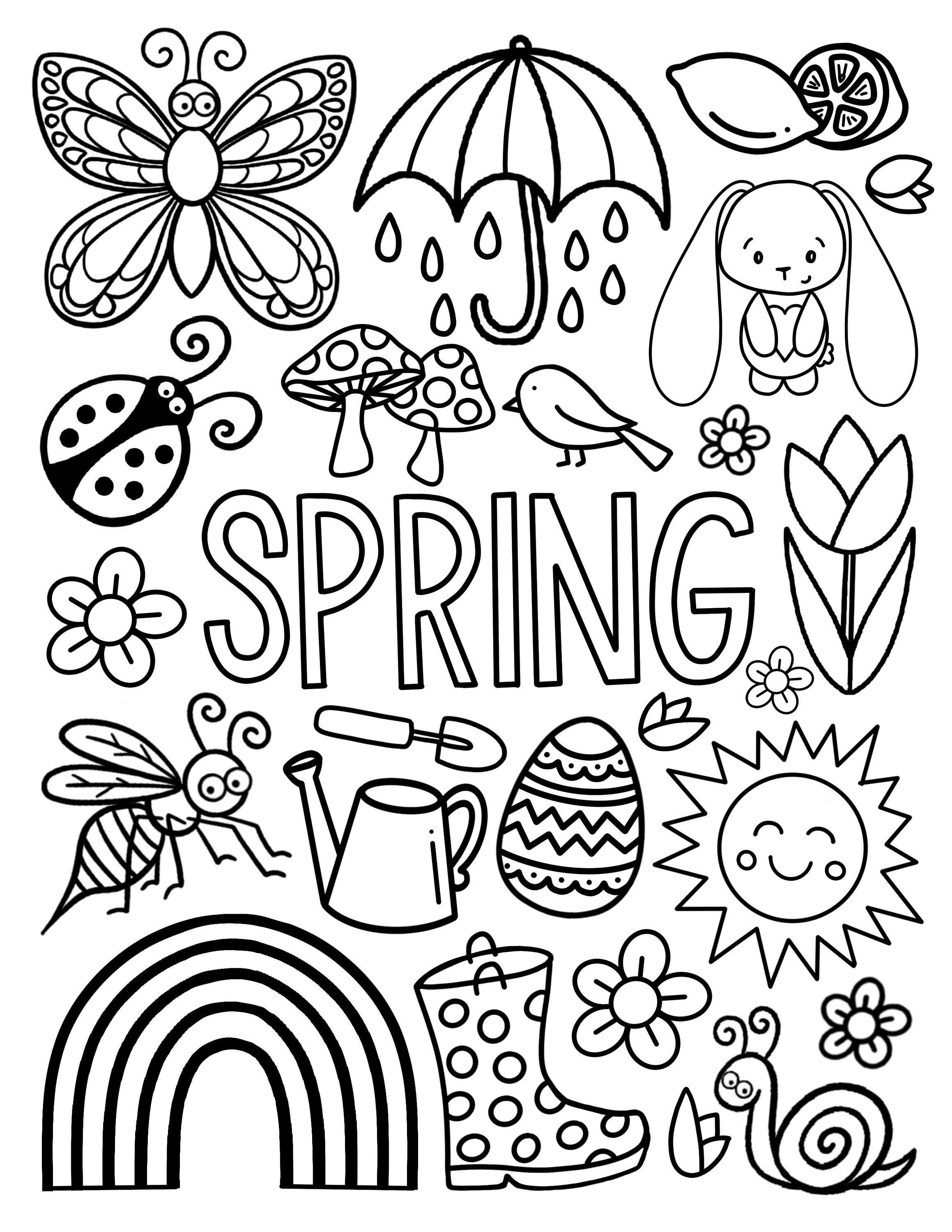 50+ Trendy Spring Coloring Pages Detailed