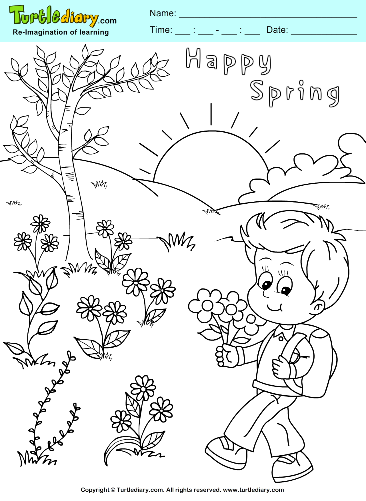 50+ Unique Spring Coloring Pages Unique