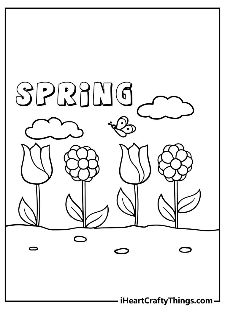 30+ Lovely Spring Coloring Pages for Kids and Adult