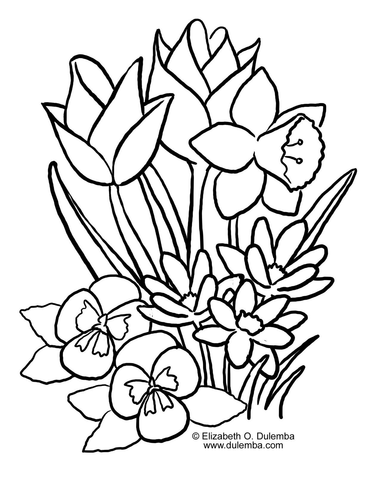 46+ Artistic Spring Coloring Pages Easy Kids