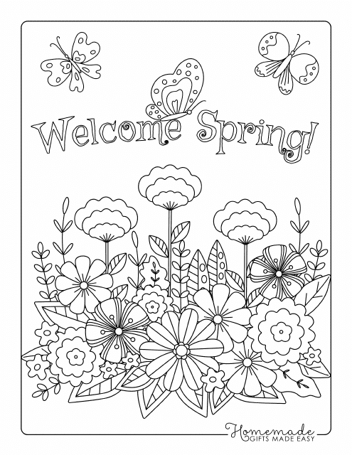 35+ Artistic Spring Coloring Pages Easy Kids