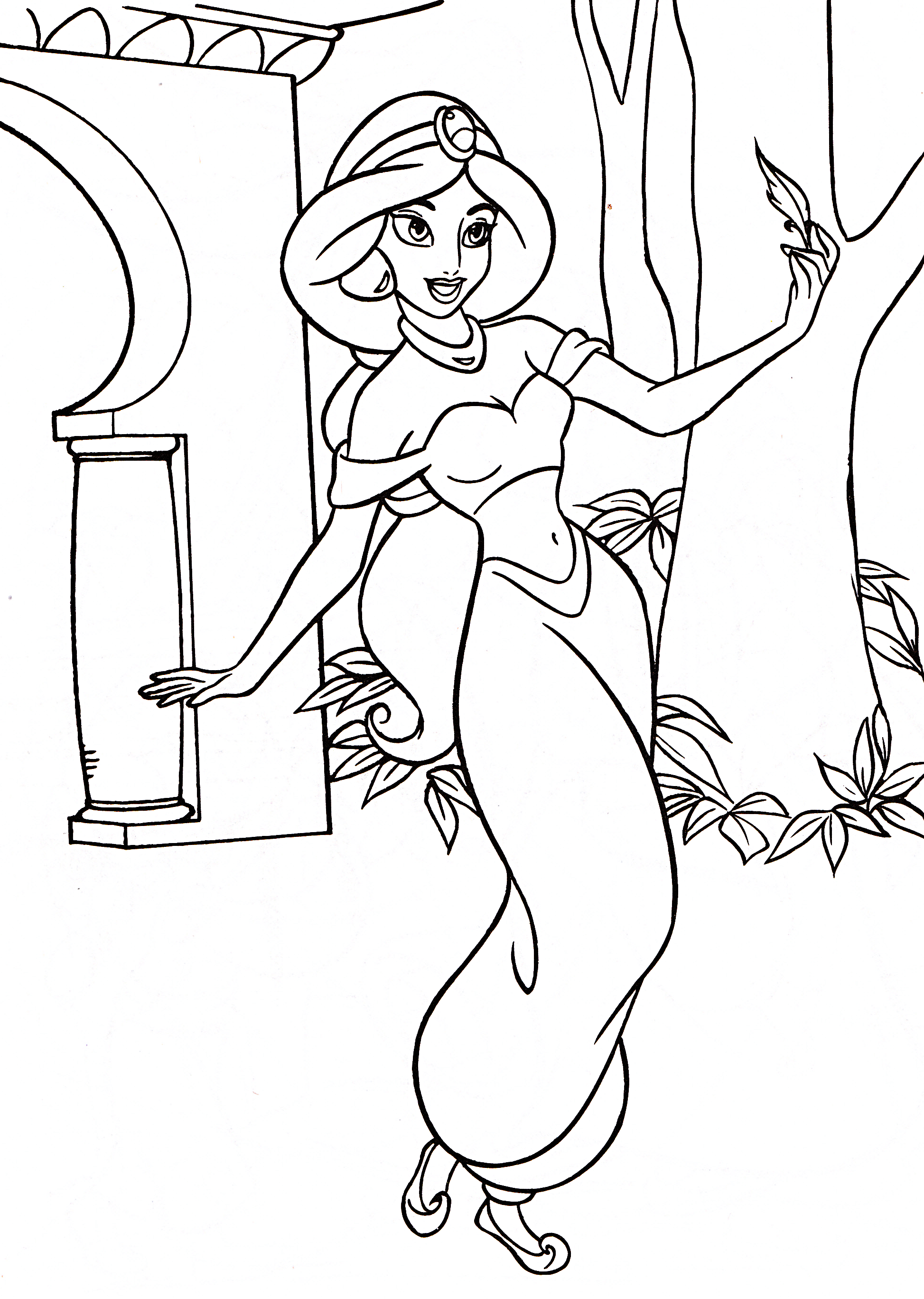 walt disney coloring pages princess jasmine walt disney characters png jpg