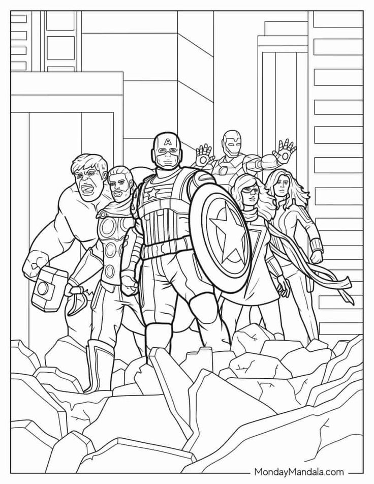 10 Marvel Avengers Coloring Pages Easy 8