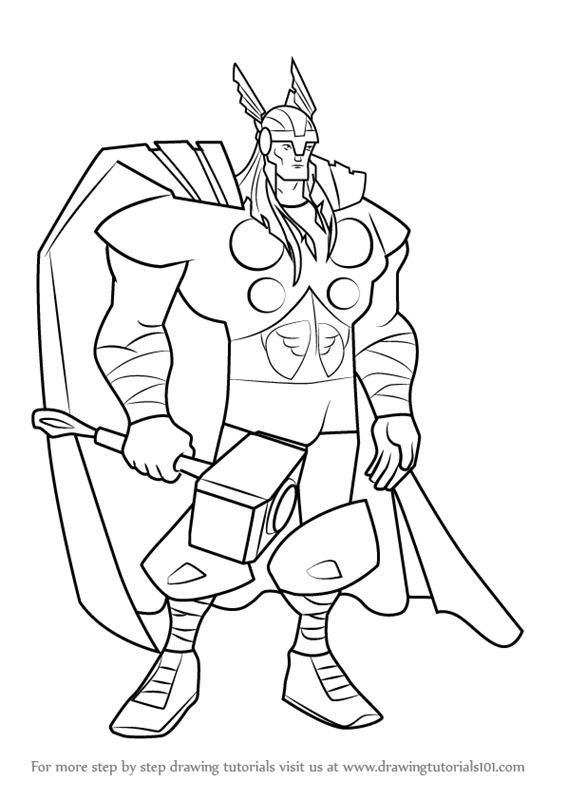 45+ Best of Avengers Coloring Pages Thor Line Art