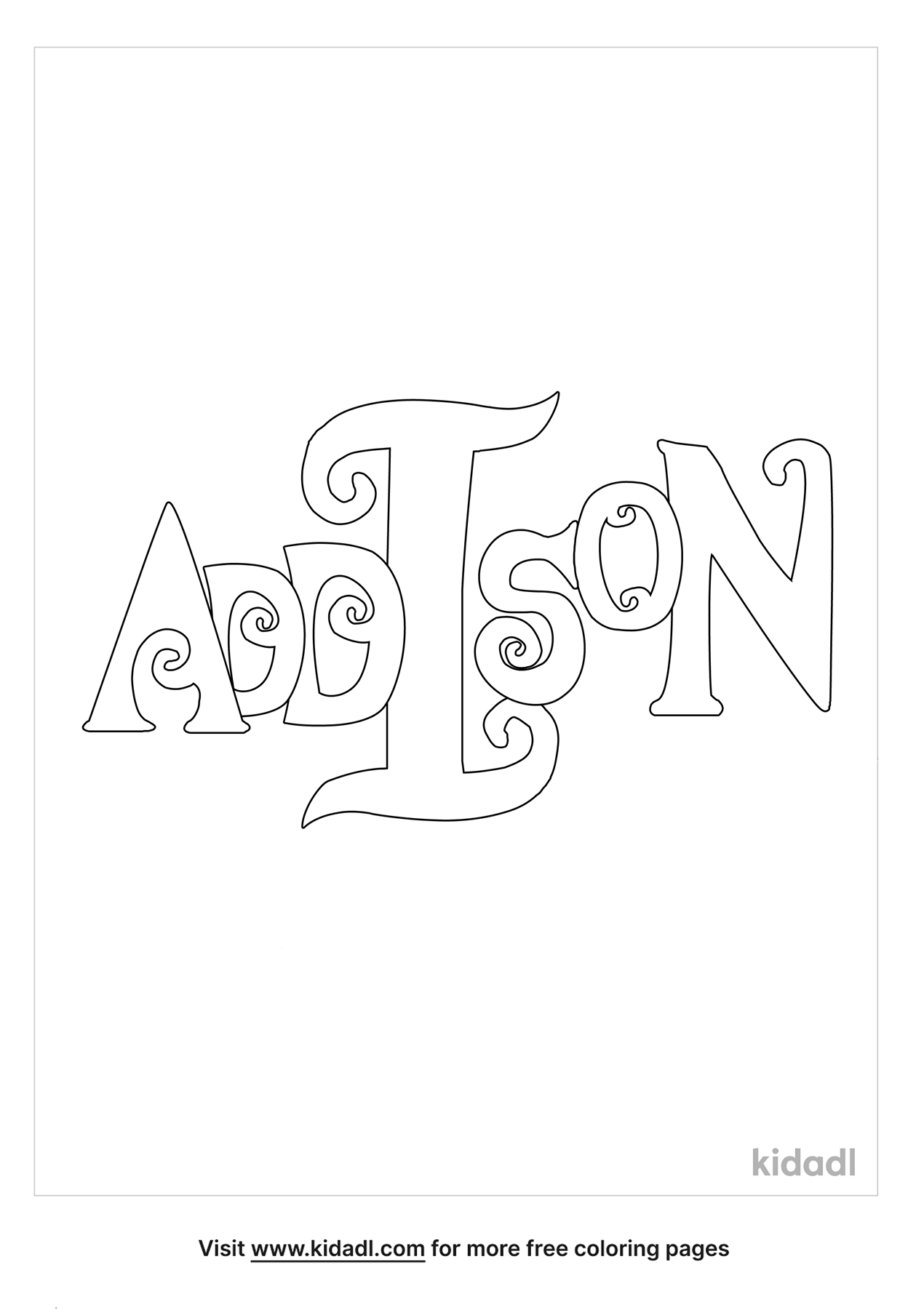 31+ Free Addison Name Coloring Pages Sketch