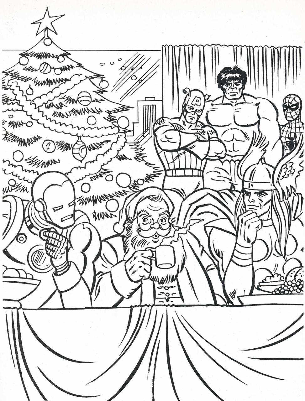 10 Avengers Christmas Coloring Pages Printable for Festive Fun