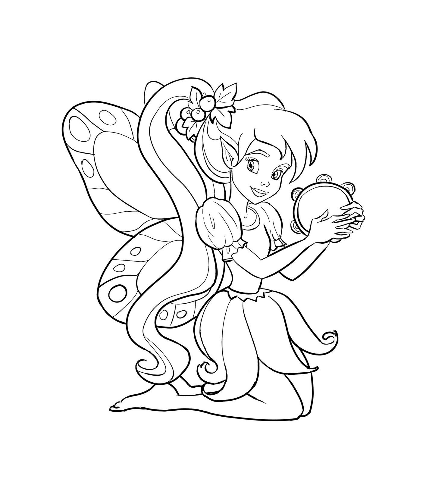 38+ Free Coloring Pages for Girls: Fairies Sheets Printables