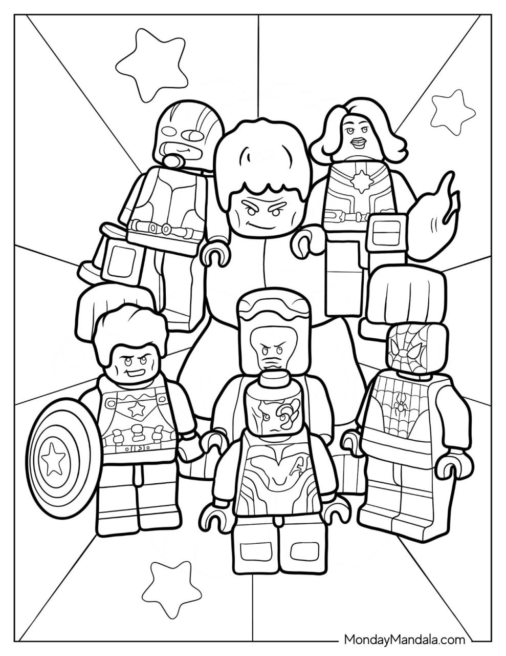 10 Free Printable Avengers Lego Coloring Pages to Enjoy