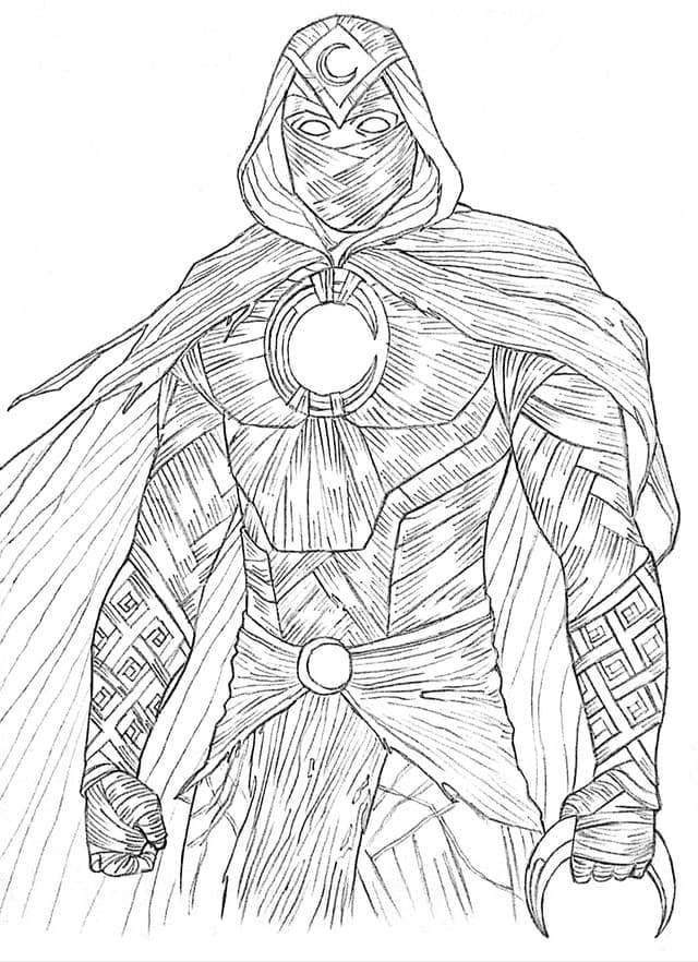 10 Cool Moon Knight Coloring Pages for Comic Book Fans