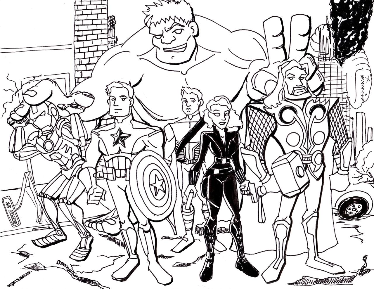 10 Fun Avengers Cartoon Coloring Pages for Kids