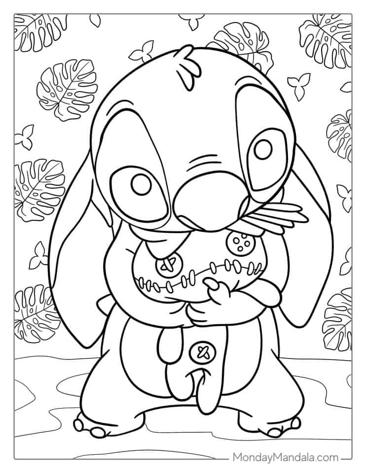 50+ Top Cute Stitch Coloring Pages for Adult